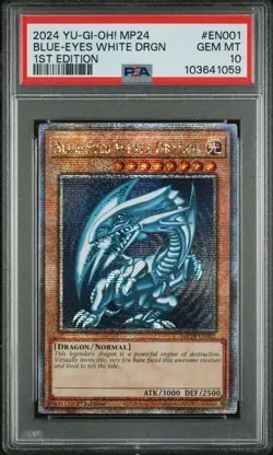 YUGIOH PSA 10 Blue-Eyes White Dragon MP24-EN001 QCR 1st Edition *1126 SDK ART - Image 1