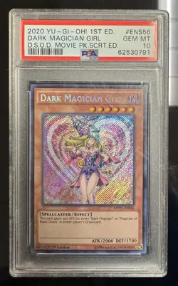 2020 YU-GI-OH! 1st ED. Dark Magician Girl D.S.O.D MOVIE PK.SCRT.ED #ENS56 PSA 10 - Image 2