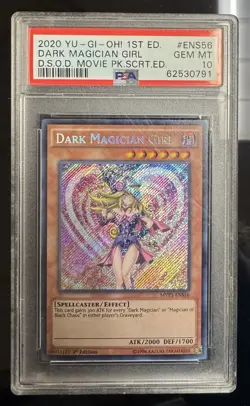 2020 YU-GI-OH! 1st ED. Dark Magician Girl D.S.O.D MOVIE PK.SCRT.ED #ENS56 PSA 10 - Image 3