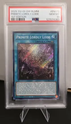 Yugioh - Primite Lordly Lode Secret Rare - BLMM-EN172 GEM MINT PSA 10 - Image 1