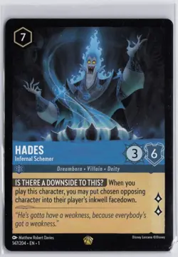 2023 Disney Lorcana TCG: The First Chapter Hades Infernal Schemer #147/204 - Image 1