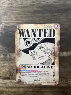 SABO Wanted Poster OP13-120 (SEC) Special Rare English One Piece Card NM/M - Image 1