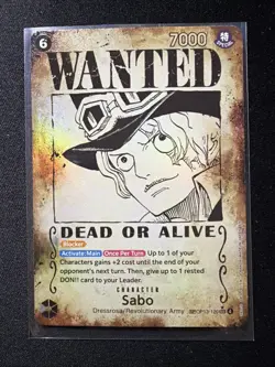 SABO Wanted Poster OP13-120 (SEC) Special Rare English One Piece Card NM/M - Image 1