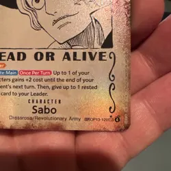 SABO Wanted Poster OP13-120 (SEC) Special Rare English One Piece Card NM/M - Image 4