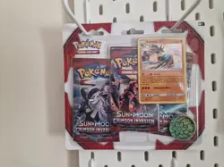 Lucario Pokemon TCG Sun & Moon Crimson Invasion 3-Pack Booster Blister Sealed - Image 1