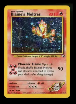 #3 Blaine's Moltres 1/132 Gym Heroes 2000 Holo Rare WOTC Pokemon Card TCG - Image 1