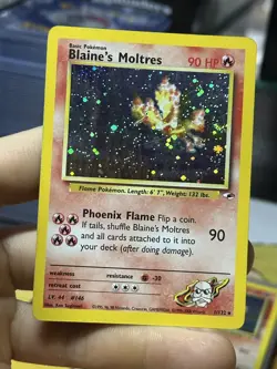 #3 Blaine's Moltres 1/132 Gym Heroes 2000 Holo Rare WOTC Pokemon Card TCG - Image 3