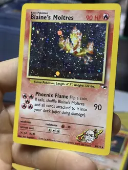 #3 Blaine's Moltres 1/132 Gym Heroes 2000 Holo Rare WOTC Pokemon Card TCG - Image 4