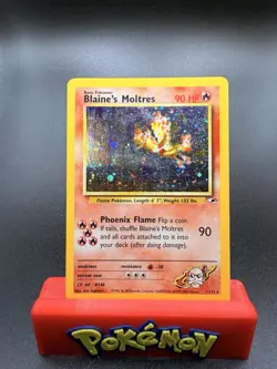 Pokemon WOTC Card - Blaine's Moltres - Gym Heroes - Holo Rare - 1/132 - MP - Image 1