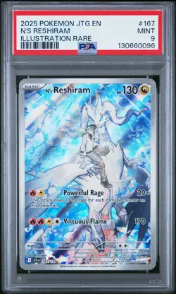 PSA 9 N's Reshiram 167/159 Journey Together Illustration Rare Pokemon Card - Image 1