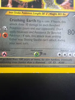 Shining Steelix - 112/105 - Pokemon Neo Destiny Unlimited Holo Rare Card WOTC MP - Image 2