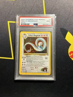 PSA 9 Erika’s Dragonair 4/132 -Vintage Graded Pokemon Card- Gym Heroes MINT - Image 1