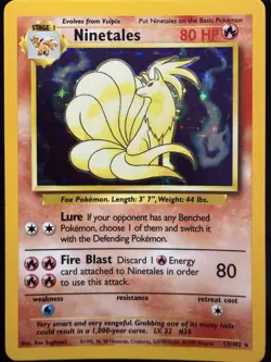 Ninetales Base Set Holo Unlimited Holo Rare Pokemon TCG Card 12/102 NP - Image 1