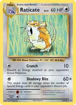Raticate - 67/108 - Pokemon Evolutions XY Non-Holo Rare Card NM - Image 1