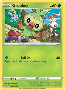 Grookey - SWSH070 - Pokemon Sword & Shield Promo Ultra Rare Holo Card NM - Image 1