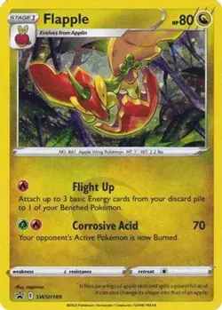 Flapple - SWSH189 - Pokemon Sword & Shield Promo Ultra Rare Holo Card LP - Image 1