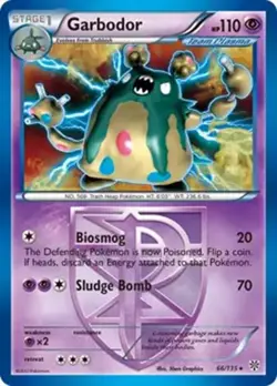 Garbodor - 66/135 - Pokemon Plasma Storm Black & White Holo Rare Card NM - Image 1