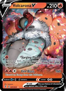 Volcarona V - 021/203 - Pokemon Evolving Skies Sword & Shield Ultra Rare Card NM - Image 1
