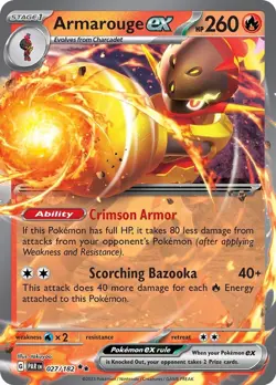 Armarouge ex - 027/182 - Pokemon Paradox Rift Ultra Rare Card NM - Image 1