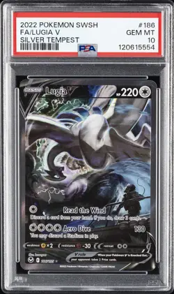 2022 POKEMON SWORD & SHIELD SILVER TEMPEST #186 FULL ART/LUGIA V PSA 10 - Image 1