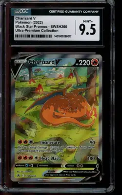 CGC 9.5 MINT+ Pokemon Charizard V Black Star Promos SWSH260 - Image 1