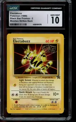 CGC 10 GEM MINT Pokemon Electabuzz Black Star Promos Mewtwo Strikes Back 2 - Image 1