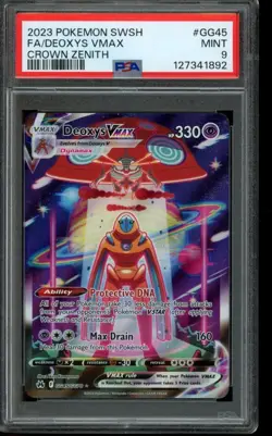 PSA 9 MINT Pokemon Deoxys VMAX Crown Zenith Full Art GG45/GG70 - Image 1