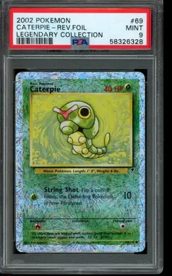 PSA 9 MINT Pokemon Caterpie Legendary Collection Reverse Foil 69/110 - Image 1