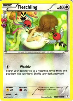 Pokemon TCG Fletchling Generations: Radiant Collection RC25/RC32 HEAVY DMG - Image 1