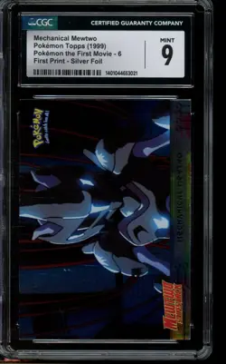 CGC 9 MINT Pokemon Mechanical Mewtwo Topps First Movie First Print Silver Foil 6 - Image 1