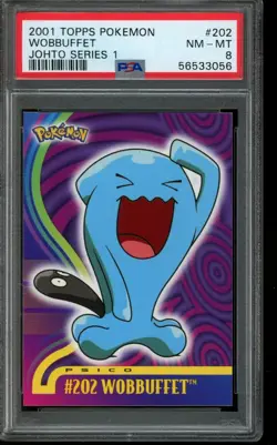 PSA 8 NM-MT Pokemon Wobbuffet Topps Johto Series 1 #202 - Image 1