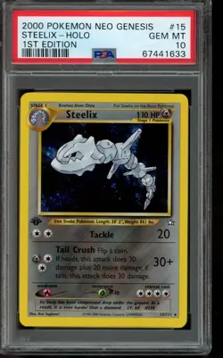 PSA 10 GEM MINT Pokemon Steelix Neo Genesis Holo 1st Edition #15 2000 - Image 1