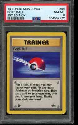 PSA 8 NM-MT Pokemon Poke Ball Jungle 1st Edition 64/64 - Image 1
