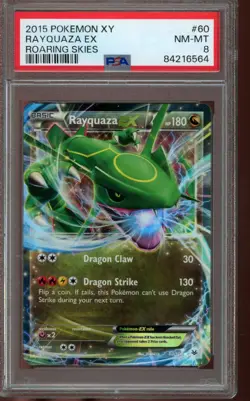 PSA 8 NM-MT Pokemon Rayquaza EX Roaring Skies Full Art #60 2015 - Image 1