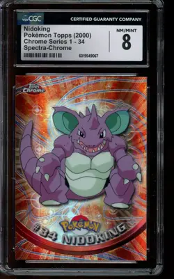 CGC 8 NM/MINT Pokemon Nidoking Topps Chrome Series 1 Spectra Chrome 34 - Image 1