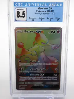 CGC 8.5 NM/MINT+ Pokemon Mewtwo GX Shining Legends Secret Rare #76 2017 - Image 1