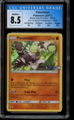 CGC 8.5 NM/Mint+ Pokemon Passimian STAFF Prerelease Sun Moon SM12 2017 - Image 1