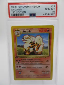 PSA 10 GEM MINT Pokemon Arcanin French 1st Edition Base #23 1999 - Image 1