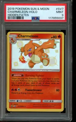 PSA 9 MINT Pokemon Charmeleon Hidden Fates Holo SV7/SV94 - Image 1