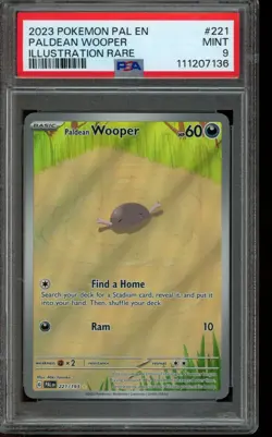 PSA 9 MINT Pokemon Paldean Wooper Paldea Evolved Illustration Rare 221/193 - Image 1