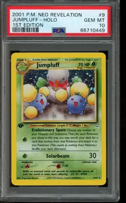 PSA 10 GEM MINT Pokemon Jumpluff Neo Revelation 1st Edition Holo #9 2001 - Image 1