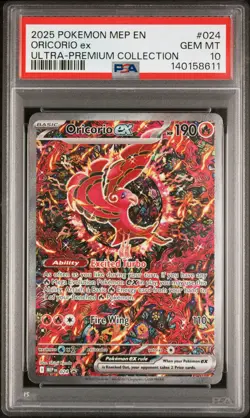 2025 POKEMON MEP EN-ME BLACK STAR PROMO #024 ORICORIO EX PSA 10 - Image 1