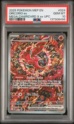 2025 POKEMON MEP EN-ME BLACK STAR PROMO #024 ORICORIO EX PSA 10 - Image 1