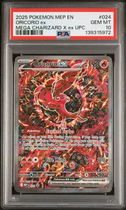 2025 POKEMON MEP EN-ME BLACK STAR PROMO #024 ORICORIO EX PSA 10 - Image 1