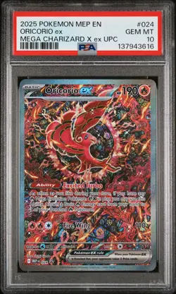 2025 POKEMON MEP EN-ME BLACK STAR PROMO #024 ORICORIO EX PSA 10 - Image 1