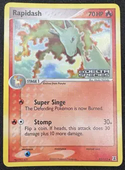 Rapidash 52/113 EX Delta Species Stamped Reverse Holo Pokemon TCG Card MP - Image 1