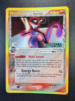 Mewtwo 12/113 EX Delta Species Reverse Holo Stamped Pokemon TCG 2005 - Image 1