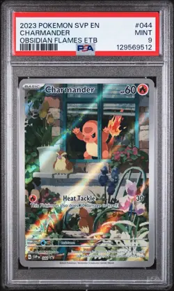 2023 Pokemon Svp En-sv Black Star ETB Promo 044 Charmander Obsidian Flames PSA 9 - Image 1