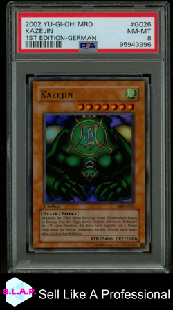 KAZEJIN 1ST EDITION-GERMAN YU-GI-OH! MRD-METAL RAIDERS 2002 G026 PSA 8 - Image 1
