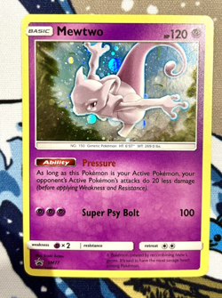 Mewtwo SM77 Sun & Moon Ultra Rare Holo Black Star Promo Pokemon TCG - Image 1